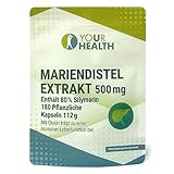 MARIENDISTEL EXTRAKT 500 mg; 180 Kapseln, enthält 80% Silymarin in pflanzlichen Kapseln;...