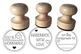 ewtshop® Stempel 3er Set Mit Liebe handgemacht, 100% Homemade und Handmade with...