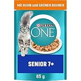 PURINA ONE Senior 7+ Katzenfutter nass, zarte Stückchen in Sauce mit Huhn, 26er...