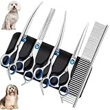 Gentpovth Hundeschere Set, Profi 5-In-1 Hundeschere, Hund und Katze Sicherheit...