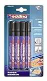 Edding 4-30-4-1001 Pigmentmarker 30 Brilliant Paper Marker, 1.5-3 mm, schwarz