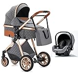 OneMoreBuck® 3 in 1 Kinderwagen Kombikinderwagen komplettset incl. Babywanne Buggy...