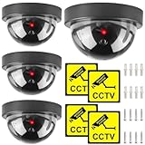 Dummy Kamera 4 Stück: Fake Überwachung Kamera CCTV mit Blinkendem LED Licht...