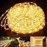 StarryEver 15m 600 LED Schlauch Lichterkette Außen Anschließbar, Warmweiß LED...