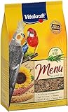 Vitakraft Menü, Vogelfutter für Großsittiche, mit Getreide und Nüssen, Großpackung,...