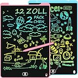 Bunte LCD Schreibtafel 12 Zoll, [2er Pack] Electight Zeichentafel mit Sperr-&...