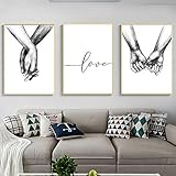 Nicole Knupfer 3-teiliges Premium Poster-Set, Hand in Hand,Wandposter Posterset,Ohne...