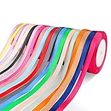 Satinband, ZEEREE 20 Farben Geschenkband Set Rollen Ringelband zum Basteln Dekoration...