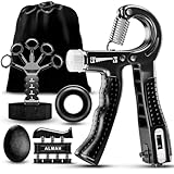 ALMAH Handtrainer Fingertrainer 5-Pack, Unterarmtrainer Griffkraft Trainer Set,...