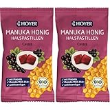 HOYER Manuka Honig Halspastillen Cassis Bio mit Propolis - Mit echtem Manukahonig, MGO...