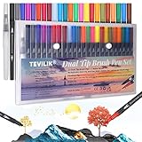 Dual Brush Pen Set- Filzstifte 23+1 Doppelspitze Pinselstifte Marker Fineliner...