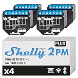 Shelly Plus 2PM | Wlan & Bluetooth 2 Kanäle Smart Relais Schalter | Rolladenschalter mit...