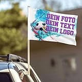 Foto-Autoflagge, Autofahne Mit Eigenem Foto/LOGO/Text, Fahne für Auto selbst...