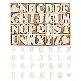 ANCLLO Holzbuchstaben A-Z und Herz-Set mit Ablagetablett, Holzbuchstaben, natürliches...