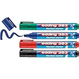 edding 383 Flipchart-Marker - 4er-Set - schwarz, rot, blau, grün - Keilspitze 1-5 mm -...