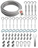 Angooni 65 pcs Stahlseil Kit, 35 m Edelstahl Drahtseil 2mm, Spanndraht Seilspanner 304...