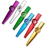 Anpro 6 Stück Kazoo Kazoo Set aus Metall 6 Kazoo Membran Metallkazoo Musik in 6 Farben,...