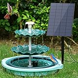 AISITIN 7W Solar Springbrunnen & Vogeltränke Set, Upgraded DIY Solar Teichpumpe, 3 Etagen...