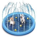 Hundepool, 100cm Splash Pad Sprinkler Play Matte, Kinder Hunde Sprinkler...