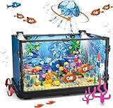 QLT Aquarium Fish Tank Ideas Bauspielzeug mit LED Licht,Compatible with Lego...