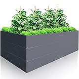 Hochbeet für Garten aus Metall 200x100x63 cm - Polymerbeschichteter Stahl für...