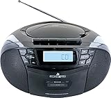 SCHWAIGER 658026 CD-Player mit Kassette und Radio MP3 USB Anschluss FM Radio AUX...