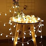 AGOTD Kugel Lichterkette, 15M 120 LED Globe lichterketten für Innen/Außen,...