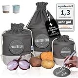 Glückstoff® Nachhaltige Kartoffel Aufbewahrungsbox [Beschriftbares 3er-Set]...