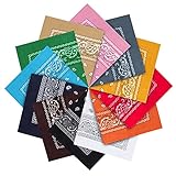 Kurtzy Baumwolle Bandana Set (12er Pack) - Multifunktionale Große Paisley...