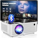 Bluetooth Beamer mit 100‘’ Screen, 1080P Heimkino Video Beamer Full HD, BIGASUO...