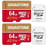 Gigastone 4K Kamera Pro Micro SD Karte 64GB 2er-Pack und SD-Adapter, Kompatibel...