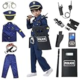 ZUCOS Deluxe Polizist Kostüm Rollenspiel Kit für Kinder Halloween Carnaval Geburtstag...