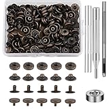 50 Sets Druckknopf-Kits, Leder-Druckknöpfe, 10 mm Metallknöpfe, Druckknopf-Kit mit 4...