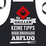 YORA Grillschürze für Männer lustig - Bin am Grillen - Vatertagsgeschenk...