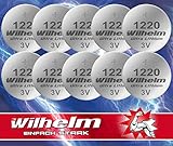 10 x CR1220 WILHELM Lithium Knopfzelle 3V 40mAh ø12x2,0mm Batterie DL1220