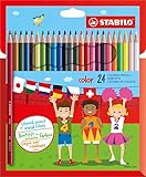 Buntstift - STABILO color - 24er Pack - mit 24 verschiedenen Farben inkl. 4 Neonfarben