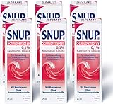 Snup 6x Schnupfenspray 0, 1 Prozent - Nasenspray mit Meerwasser - Lösung zur Abschwellung...