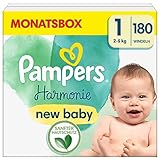 Pampers Baby Windeln Größe 1 (2-5 kg), Harmonie, 0% Kompromiss, 100%...