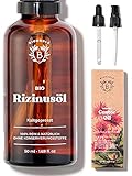 Bionoble Rizinusöl Bio 50ml - 100% Rein, Natürlich, Kaltgepresst - Wimpern, Augenbrauen,...