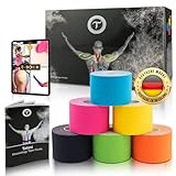 Talasi Kinesiologie Tape Set - 6 Rollen Mix zu je 5cm x 5m – inkl. Tape-Guide mit Infos...