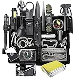 FINIBO Survival Kit 21 in 1, Outdoor Ausrüstung, Außen Notfall Set mit Kompass Taktische...