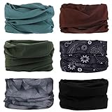 6 Stück Nahtlose Bandanas Multifunktionstuch Schal - Elastiche Multifunktion Stirnband...