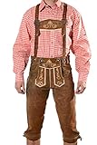 Bayerische Herren Trachten Lederhose, Trachtenlederhose mit Trägern, Oktoberfest in...