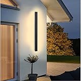 Lange Villa Wandleuchte Schwarze Wasserdicht Ip65 Aluminium Acryl Außen LED...