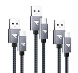 RAMPOW USB C Kabel, [3Pack 1M+1M+2M] USB C ladekabel, 3A ladekabel iPhone 15...