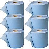 6 x blaue saugstarke Papierrolle 38x36 cm 3000 Blatt 3-lagig perforierte...