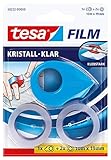 tesafilm Mini Abroller Pink, Blau oder weiß mit 2 x Kristall Klar Rollen, 10M:...