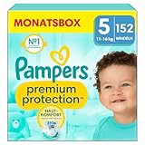 Pampers Baby Windeln Größe 5 (11-16kg) Premium Protection, Junior, MONATSBOX, bester...