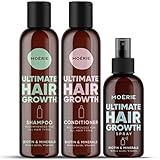 MOERIE Shampoo Set 3-teilig - Shampoo gegen Haarausfall, Conditioner &...