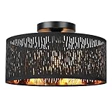 FRIDEKO HOME Moderne Deckenlampe Schwarz,Durchbrochener Rund Ø30cm Deckenleuchte E27,1...